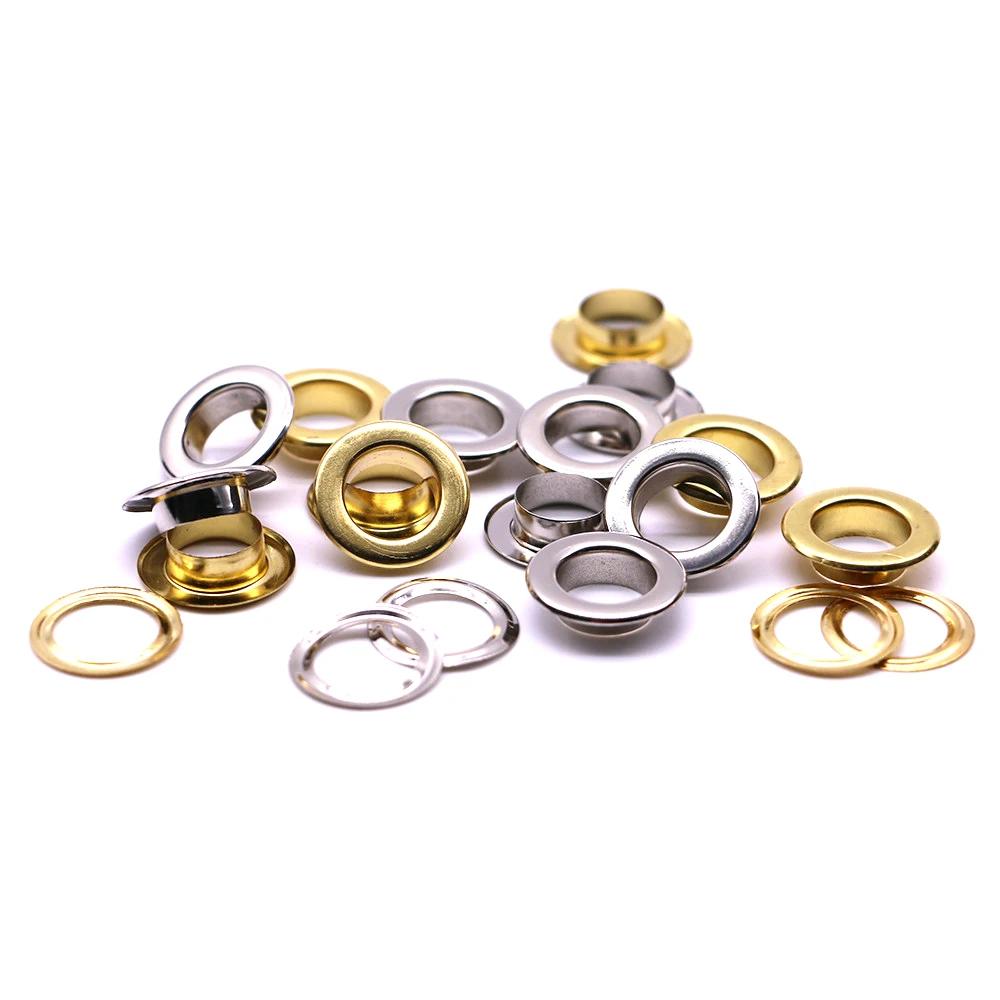 50sets/pack(Outer diameter)17mm (internal)10mm (high)4.5mm copper Flat side eyelets metal curtain grommets Q-02