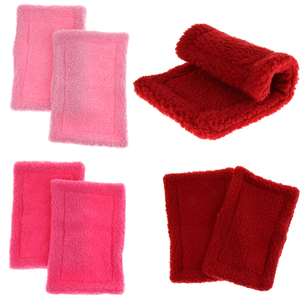 2 Pack Velvet Small Animals Warm Mat for Hamster, Guinea Pig, Ferret