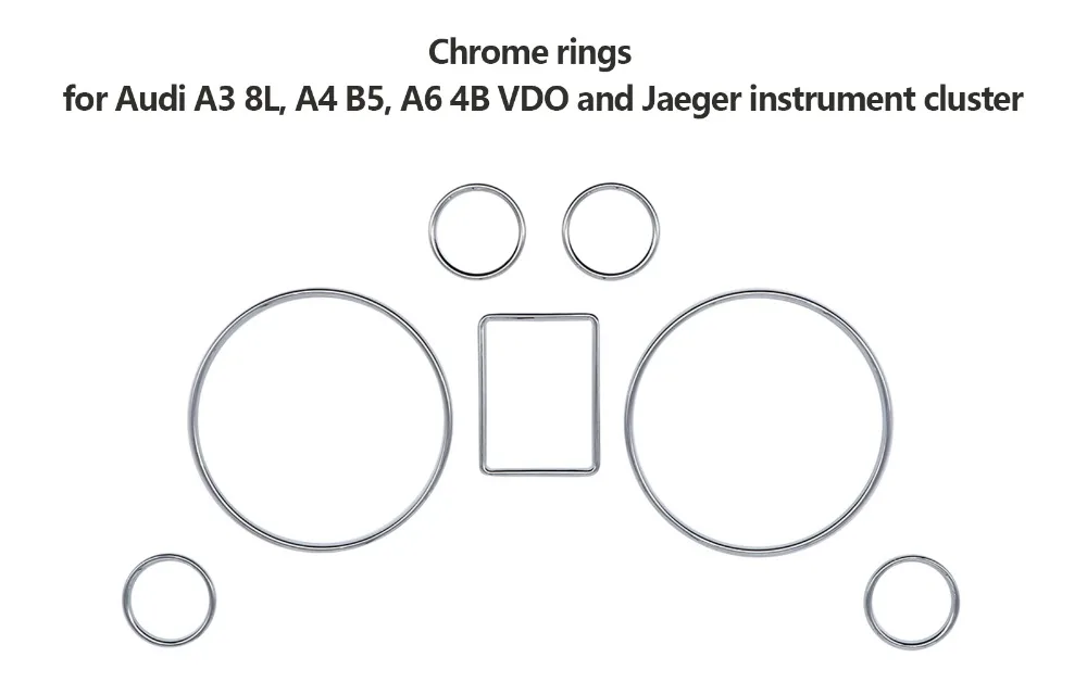 Chrome Speedometer Insturment Cluster Dashboard Gauges Rings Bezel Trim for Audi A3 8L A4 8D B5 A6 C5 4B Chrome Speedometer Insturment Cluster Dashboard Gauges Rings Bezel Trim for Audi A3 8L A4 8D B5 A6 C5 4B