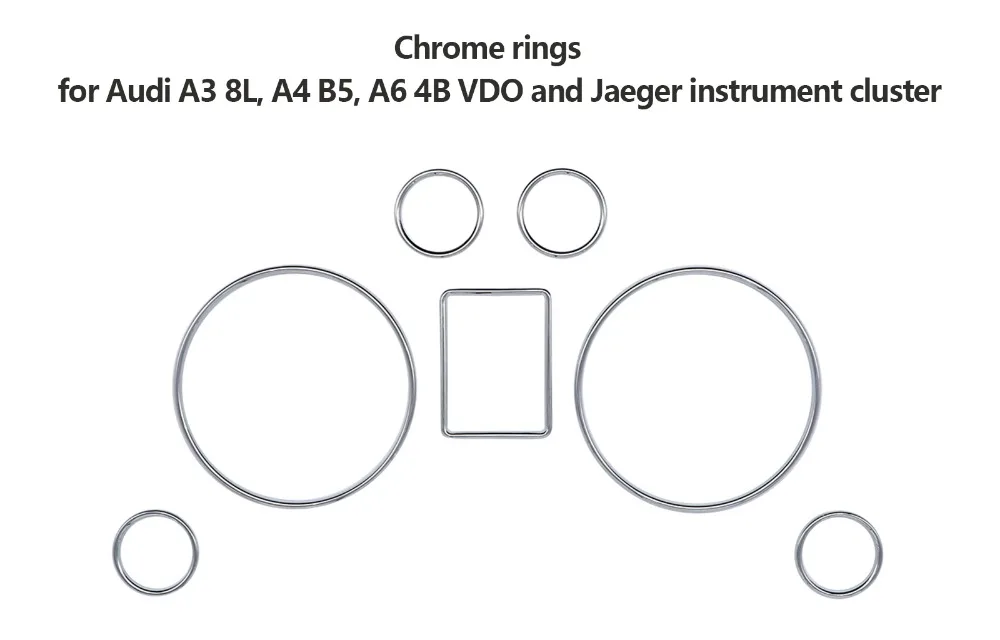 Набор колец для Audi A3 8L, A4 B5, A6 4B VDO и для Jaeger приборного кластера