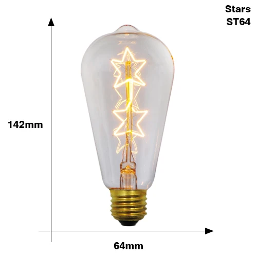 Ретро Edison led светильник лампочка E27 220 В 40 Вт ST64 G80 G95 T10 T45 T185 A19 A60 лампа накаливания ампулы лампы Винтаж Эдисон лампы - Цвет: ST64 Double Star