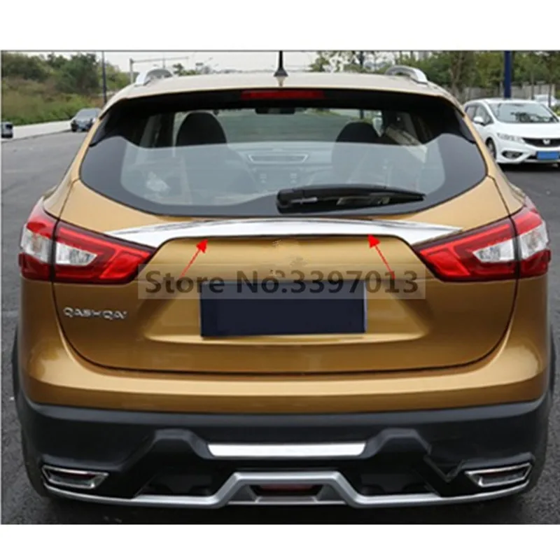 

ACCESSORIES FIT FOR 2014 2015 2016 NISSAN QASHQAI J11 CHROME REAR TRUNK HATCH LIFTGATE DOOR SOPILER COVER MOLDING BAR STRIP