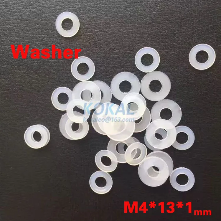[4*13*1] hot sale 500pcs/lot inner M4 series flat nylon white PA66 washer 4*13*1MM flat plain