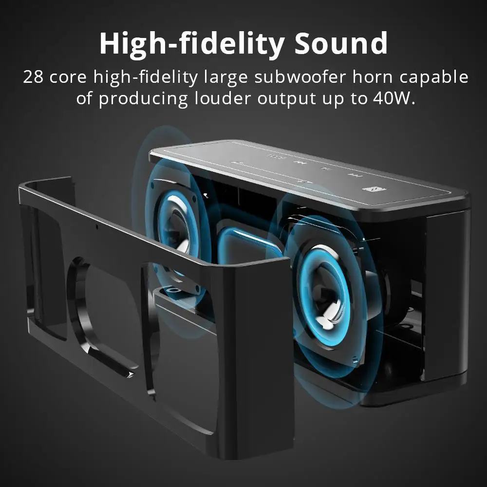 Tronsmart Element Mega Bluetooth Speaker 40W Output Outdoor Portable Wireless Speakers 3D Digital Sound for Smart Phones