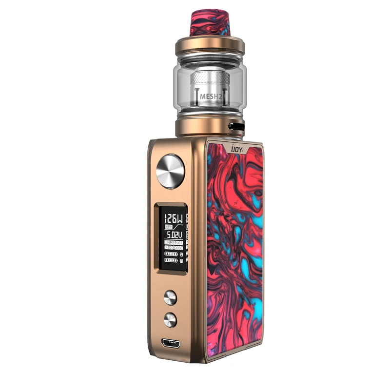 Оригинал IJOY SHOGUN JR Kit Смола TC мод коробка Vape 126 Вт с Subohm бак сетка 1 Катушка