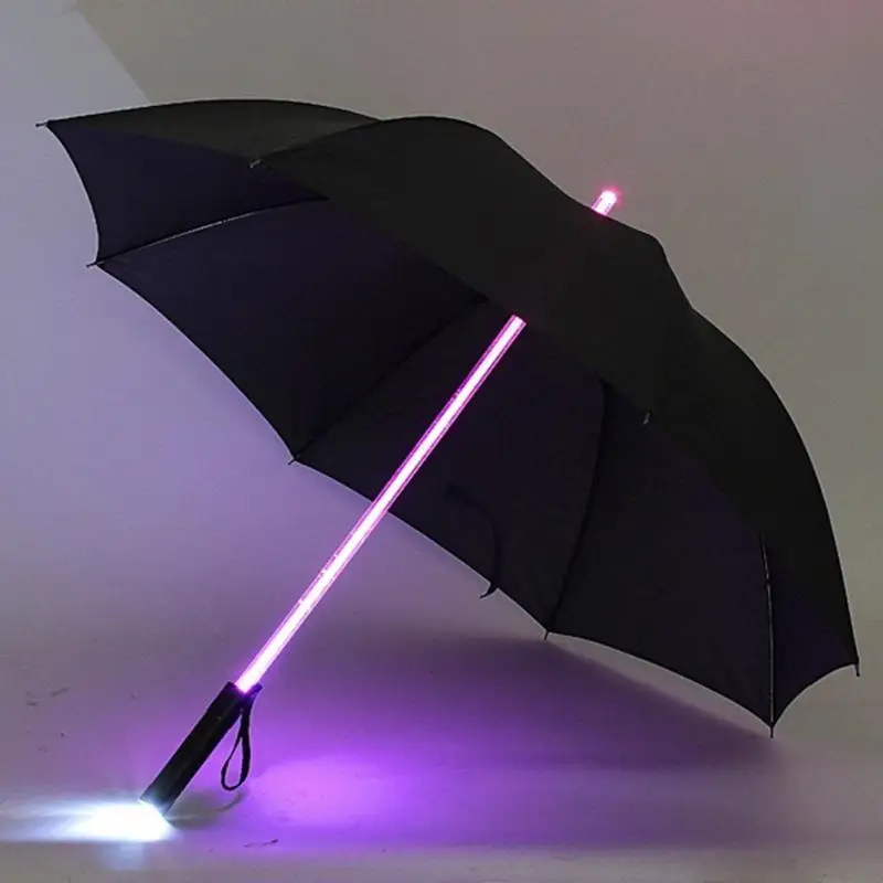 7 Color LED Lightsaber Light Up Umbrella Laser sword up Golf Umbrellas Changing On the Shaft/Built in Torch JJ-FKYS4- | Дом и сад