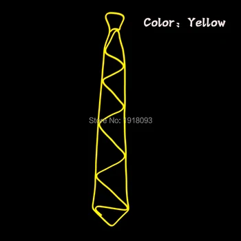 

Festival Holiday Lighting EL Wire Glowing Tie Lighting Color Yellow Birthday Party Gift with Steady on Driver for Wedding Party
