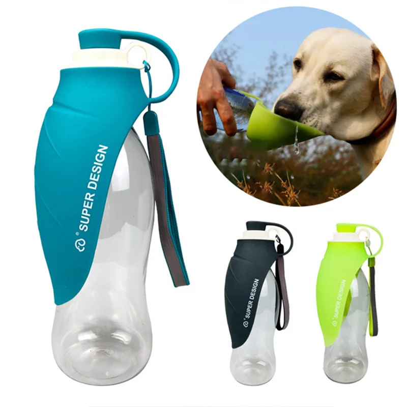 Leaf Pattern Pet Water Bottle Silicone Dog Travel Water Bottle Portable