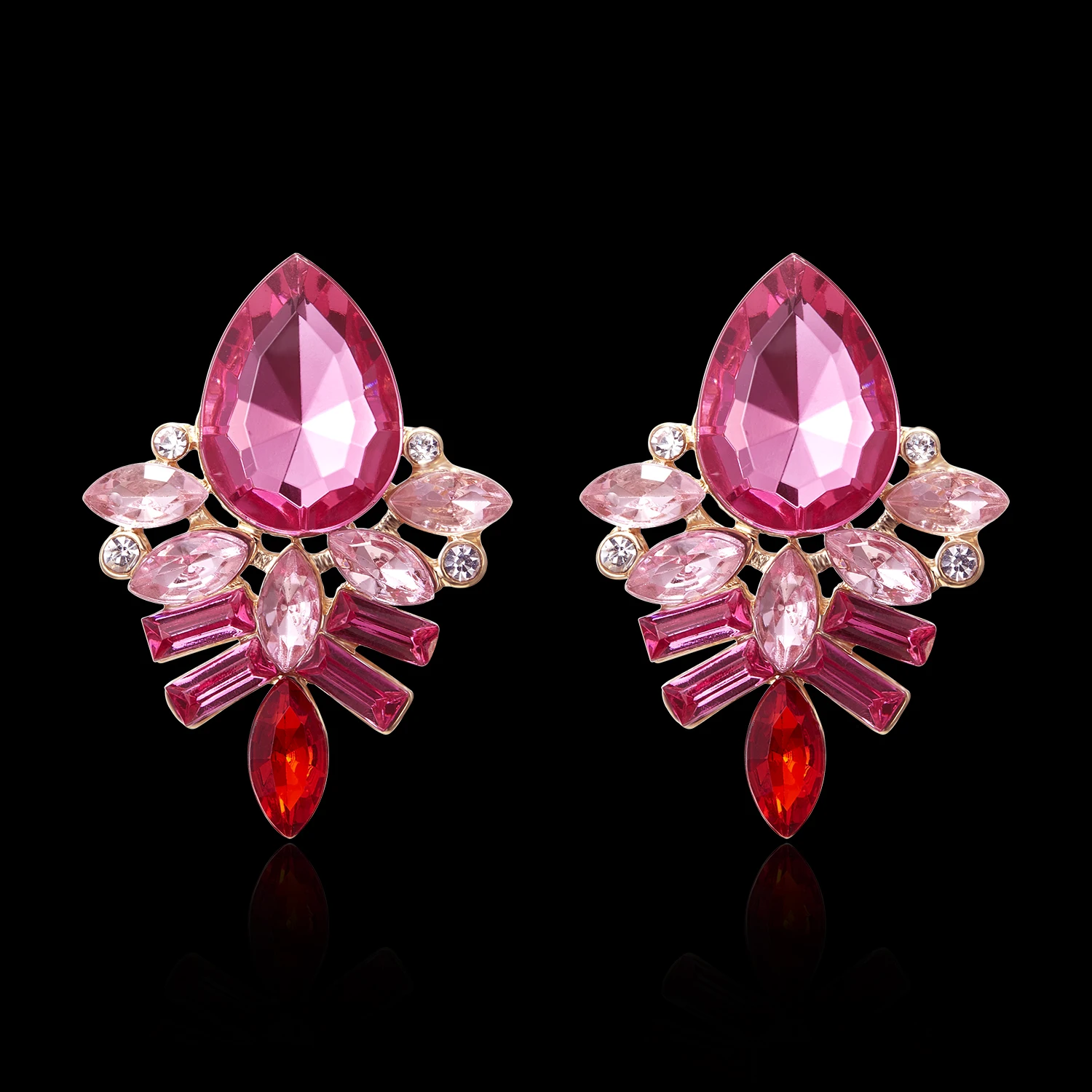 HTB1x.ByXvjsK1Rjy1Xaq6zispXao - NEW Women Fashion Jewelry Style Blue/Black/Pink Earrings Handmade Rhinestone sweet stud crystal Dangle earrings for women girl