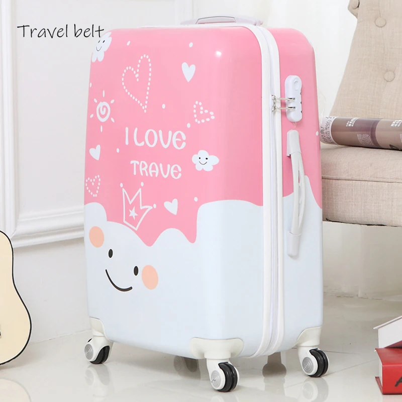 Travel Belt Fashion Women Retro butterfly 20/24/26 inch Rolling Luggage Spinner Men Travel Bags Suitcase Wheels