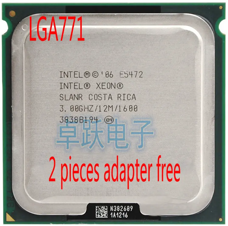 Give Two 771 to 775 Adapters Original Intel Xeon E5472 3.0GHz//12M//1600 Processor Close to LGA771 Core 2 Quad Q9550 CPU