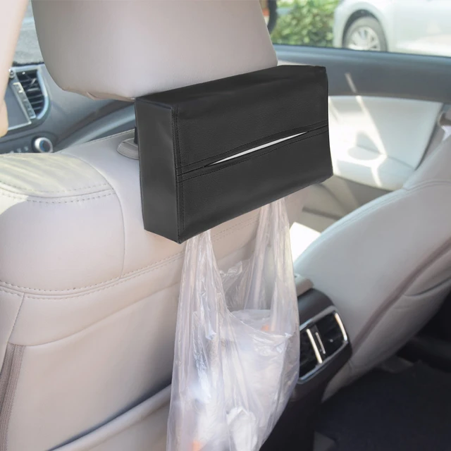 WCIC PU Leather Tissue Paper Box Holder Car Sun Visor Kleenex Boxes