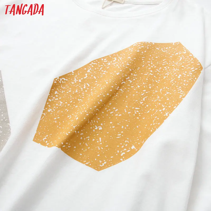 Tangada, Женская стильная футболка с принтом, короткий рукав, круглый вырез, базовые футболки, женская летняя уличная одежда, шикарные топы, camisetas XLJ03