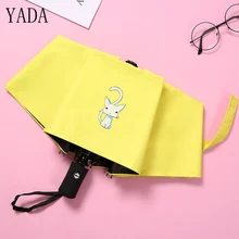 YADA Design Cartoon Cute White Cat Pattern Folding Automatic Umbrella For Women Men Anti-UV Gift Lovely Rainy Cat Umbrella YD029
