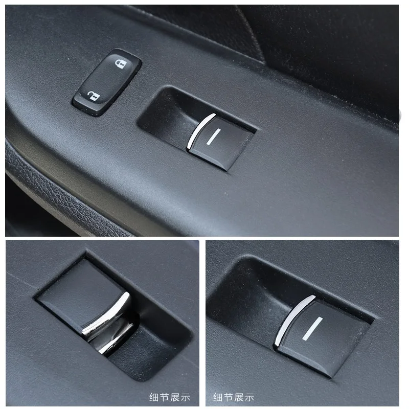  7 pcs Car Interior Door Window Lift Switch Trim Stickers Decals For Honda Civic 10th 2016 2017 2018