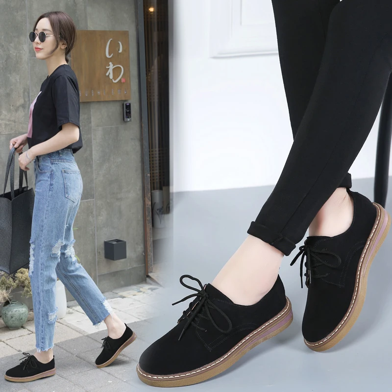 

Oxford Shoes Woman Autumn Flats 2018 Fashion Oxford Women Shoes Moccasins Sapatos Femininos Sapatilhas Size US 8 X-219-4