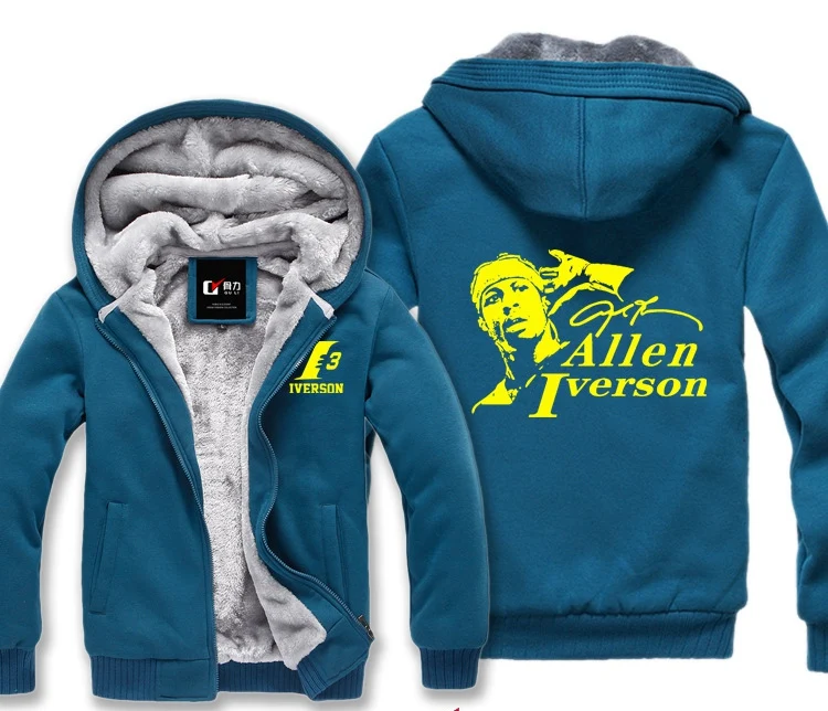 Allen Iverson Male Jackets Sweatshirt Men Winter Hoodies Cute Casual Hoody Cloak Shawl Man Cloth Keep