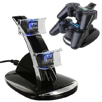 

Dual USB Powered Charging PS3 LED Light Dock Stand Holder Support Charger For Sony PlayStation 3 PS3 Controller Game Accessorie