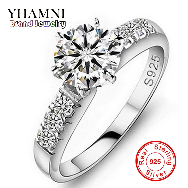 

Big Promotion!!! Wholesale 100% Solid 925 Silver Ring Fine Jewelry Inlay 1.5 Carat CZ Diamant Engagement Rings For Women BKJZ006