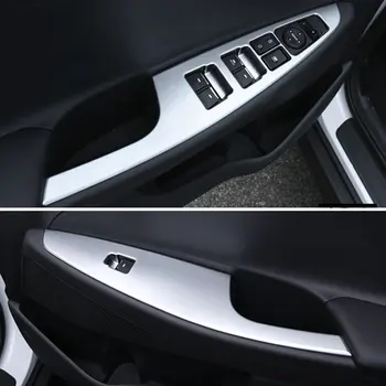 

4pcs ABS Chrome Door Window Switch Button Knob Panel Cover Trim Bezel Frame Decoration For Hyundai Tucson 2016