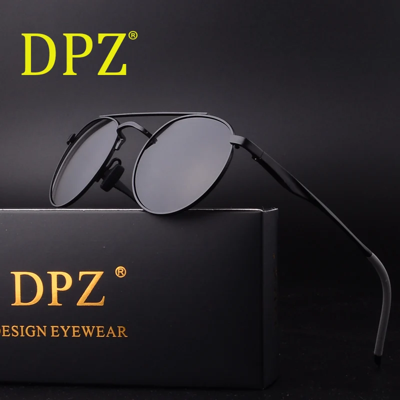 

DPZ Aluminium Magnes Fashion Unisex rayeds Sun Glasses Polarized Coating Mirror Sunglasses Round Male Eyewear for men/women