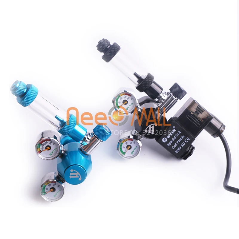 

Chihiros Aquarium Wyin Mini Double Guage CO2 Regulator with Check Valve Bubble Counter Solenoid Valve and Installing Kits A