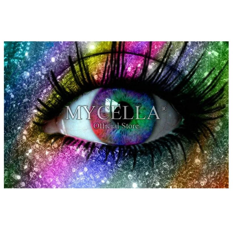 

5D DIY Diamond Painting Cross Stitch Colourful Eye Pattern Full Crystal Diamond Embroidery Picture Sticker Painting Hobby Crafts