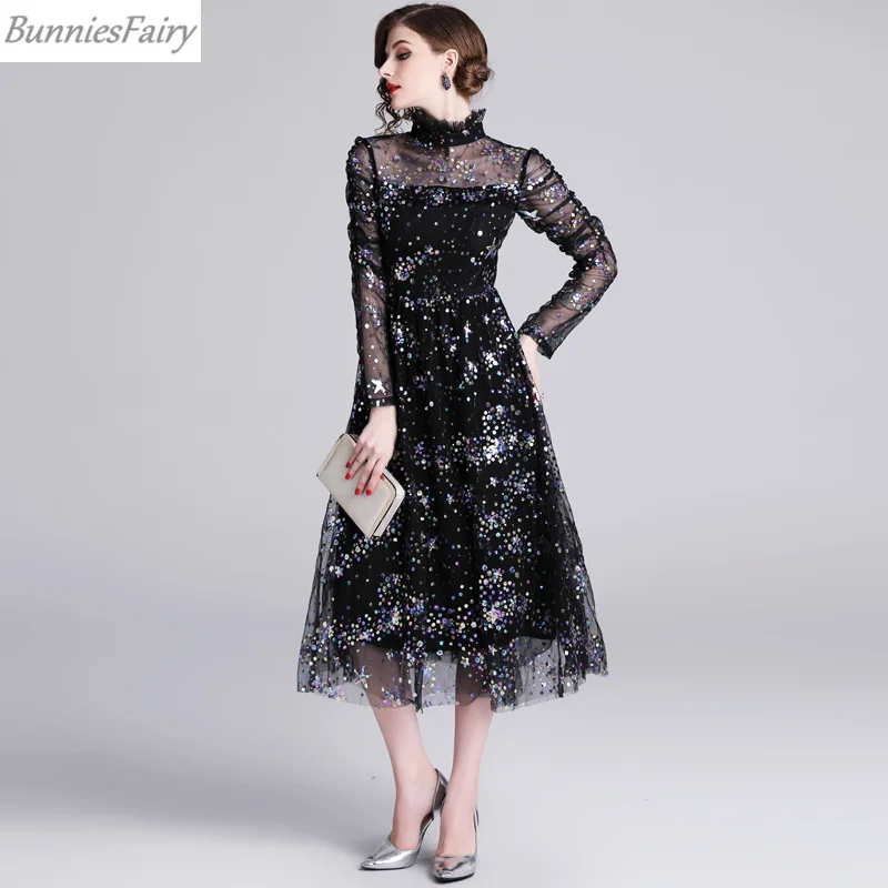 BunniesFairy/Новинка 2019 года летнее женское плиссированное платье со звездами и