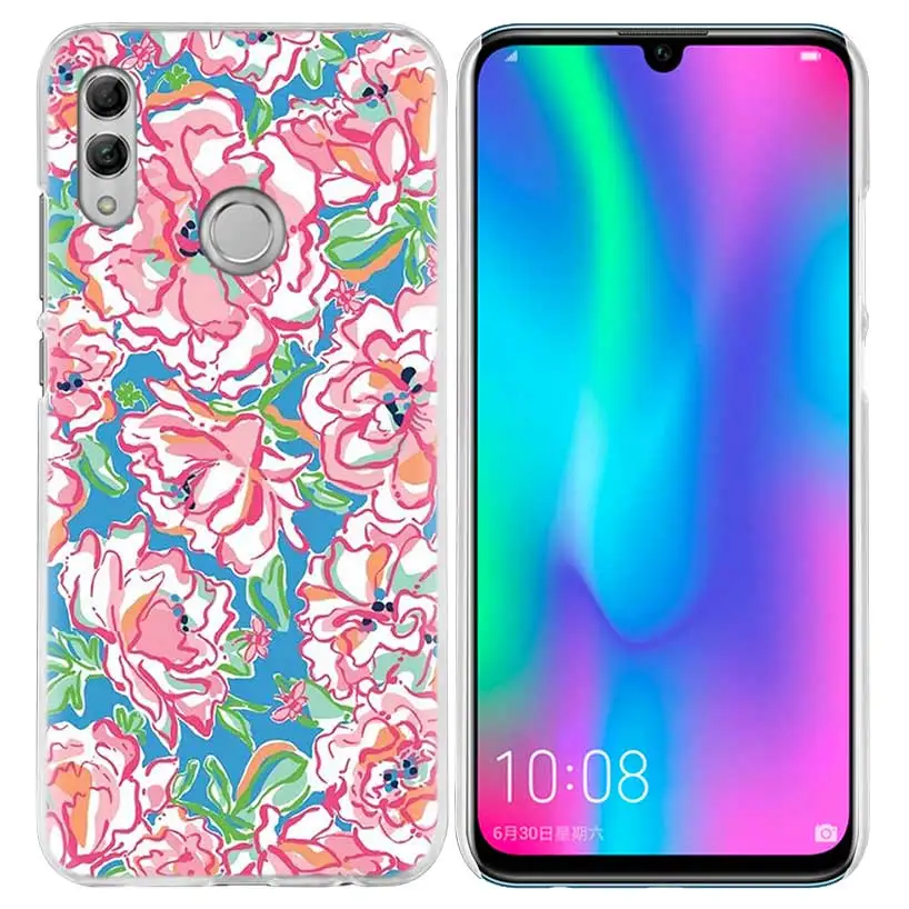 07 Красивый чехол с цветочным рисунком розы для huawei Honor 8X Y9 9 10 Lite Play 8C 8S 8A Pro V20 20i 10i Y6 Y7 жесткий Роскошный чехол для телефона из поликарбоната - Цвет: 07