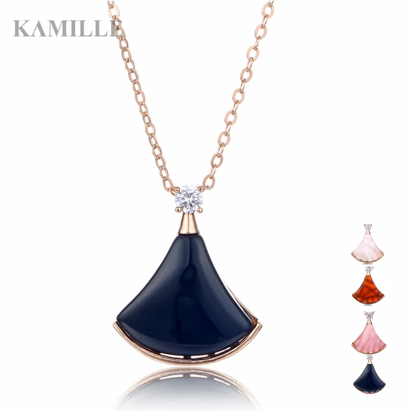 Kamille Мода творческих юбка сектора Форма кулон Цепочки и ожерелья для Для женщин