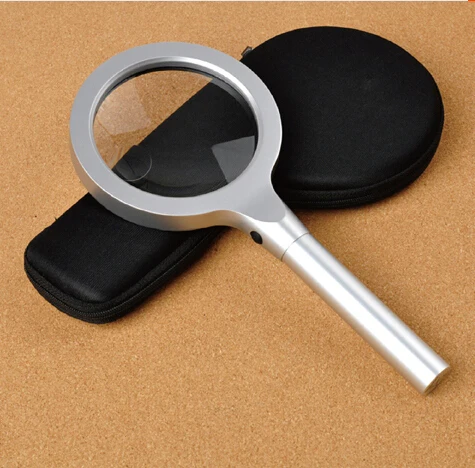 Lâmpada de Luz Lupa com 12 Iluminado Household Escritório Reading Magnifier Handheld Lupa Pcs 5x 10x Led