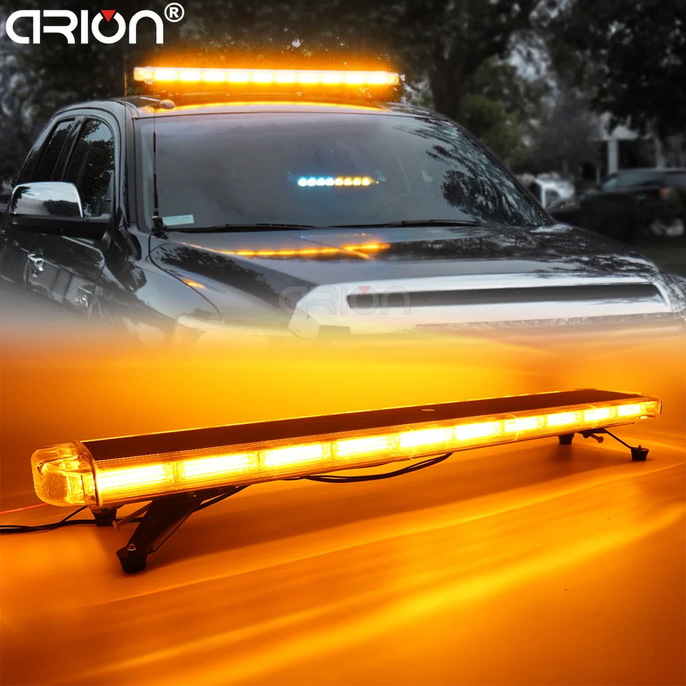 

47" COB LED Car Roof Flashing Strobe Emergency Light Bar DC 12V 24V Truck Police Fireman Warning Lights LightBar Amber