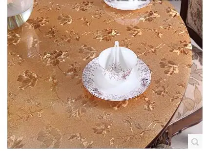  PASAYIONE Soft Glass PVC Round Tablecloth Waterproof Oilproof Disposable Table Cloth Home Kitchen D