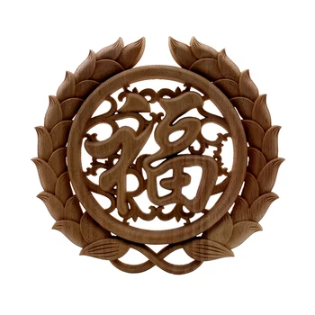 

VZLX Floral Wood Carved Decal Corner Appliques Frame Wall Furniture Woodcarving Decorative Wooden Figurines Crafts Home Decor