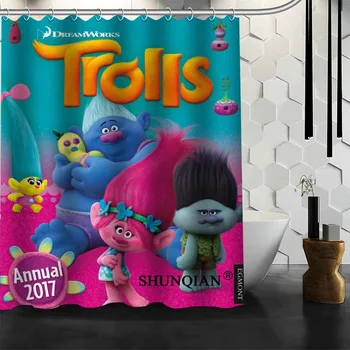 

Trolls Shower Curtain High Quality Bath screens Modern Polyester Fabric Customized bath curtain
