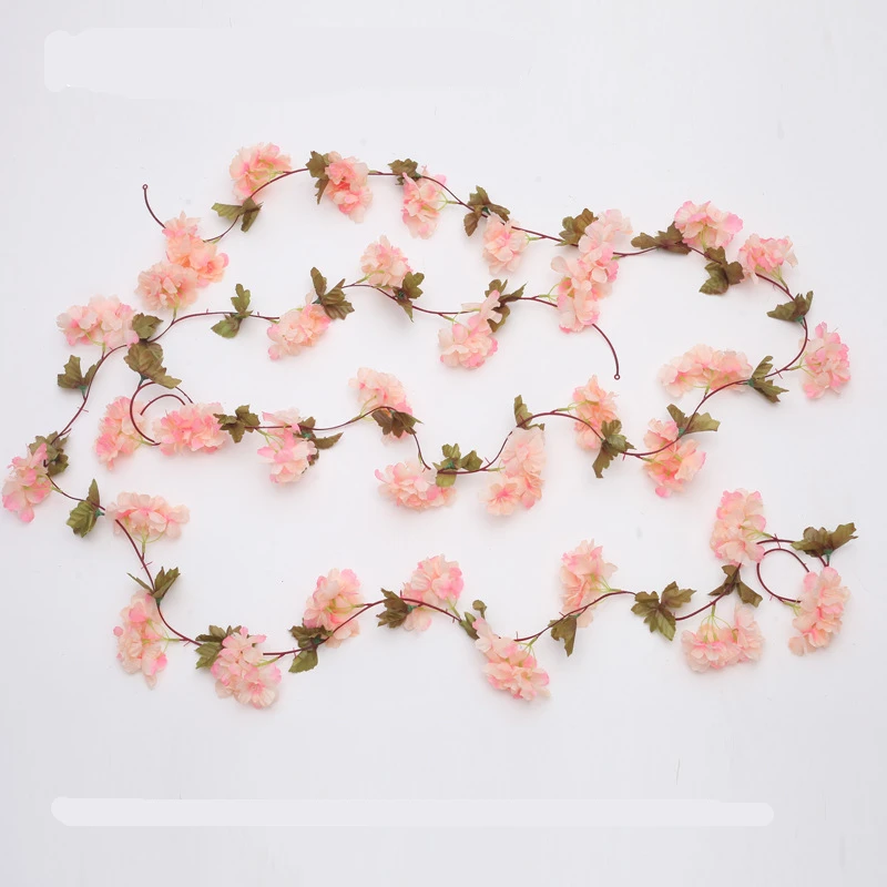 2.2m Peony String Artificial Flowers High Quality Wedding Decoration Garland Flower Wall White Pink Peony Artificial Flowers 2PC