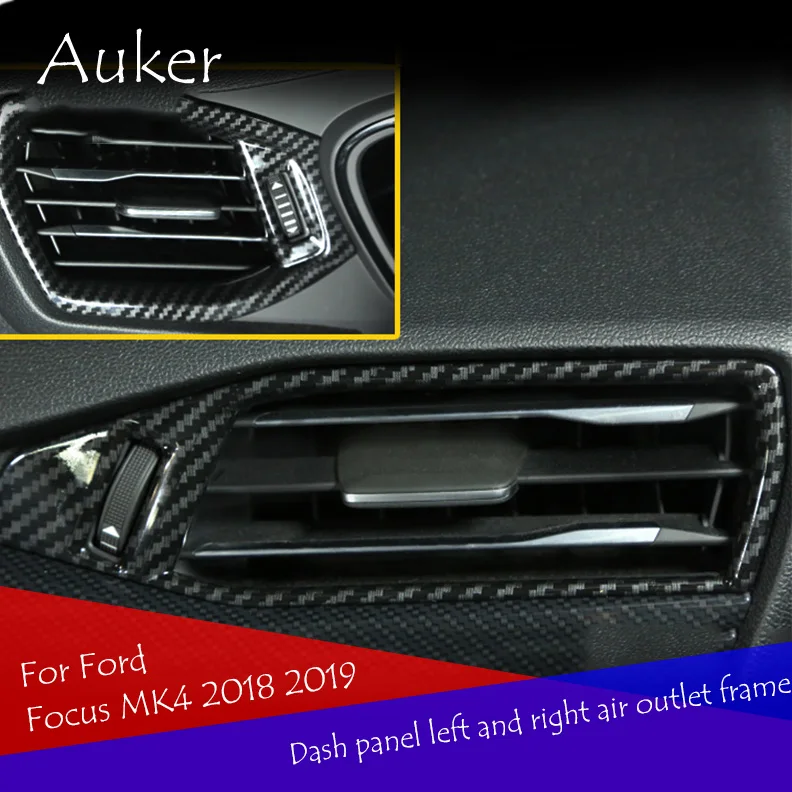 

Car Front Dashboard Air Condition Vent Outlet Trim Interior Decorative Sticker 2Pcs/Set For Ford Focus Focus4 MK4 2018 2019