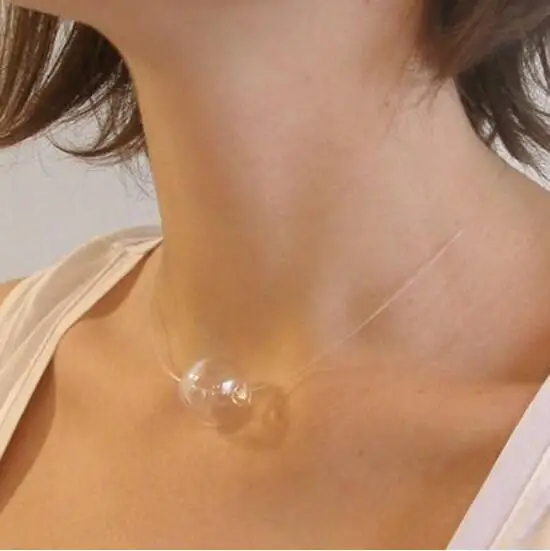 

x 481 Original invisible fish-shaped crystal ball necklace, necklace with bubble necklace, short item 2019 hot jewelry accessori