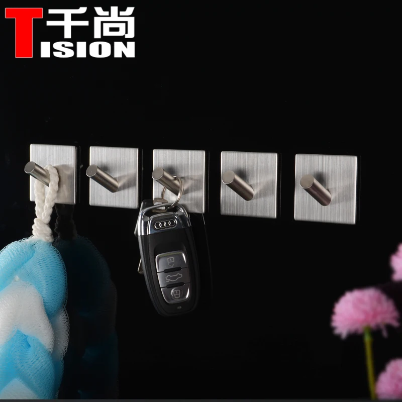 5PCS/LOT Self Adhesive hook Door Key Rack holder Strong Sticky Hooks