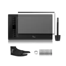 Cheapest Parblo A610 10×6″ Art Graphics Drawing Pen Tablet Tableta Grafica 5080LPI + Protective Film + Glove + 10 Pen Tips
