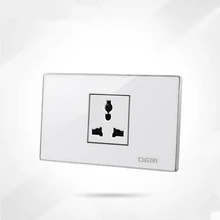 Стандарт США/Великобритании розетка, 10A, Кристалл акриловая розетка панель, AC 250 В, 3 P розетки