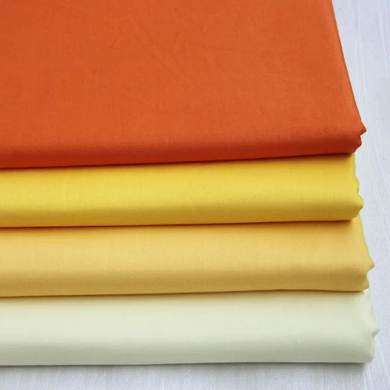 

100% cotton SOLID COLOR ORANGE YELLOW series twill cloth DIY for bedding cushions handwork patchwork quilting home decor tissue