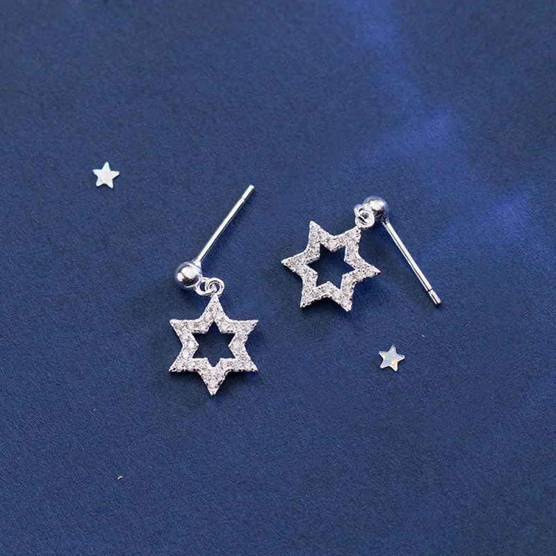 

Sweet CZ Star 925 Silver Dangling Earrings