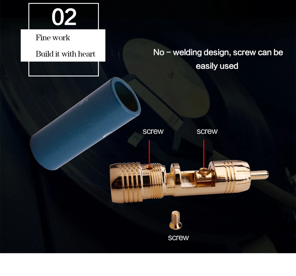 cabeças, plugue hi-end, conector ortodônico 8nx rca de referência