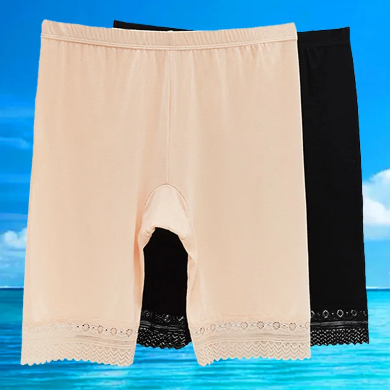 

Summer Women Safety Short Pants Big Size Bottom Pants Modal High waist and Large Size Five-minute Pants Female