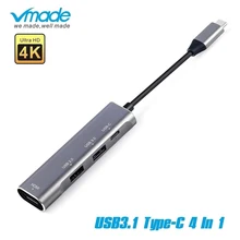 4 in 1 USB 3.1 Type-C PD charging USB-C to HDMI 4K USB C Adapter for MacBook Samsung Galaxy S9/S8 Huawei P20 Pro Type C USB HUB