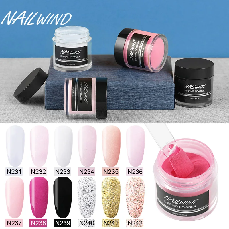 

NAILWIND Nail Dip Powder Glitter 10g Holographic French Pigment Chrome Dipping Powder Nails Glitter Nail Powder For Manicure