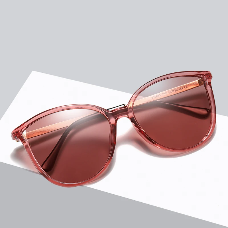 

Sunglasses For Women Polarized Eyewear Uv400 Luxury Design Vintage Cat's Eye Shades Retro Red Lens Glasses Driving Fashion Polar