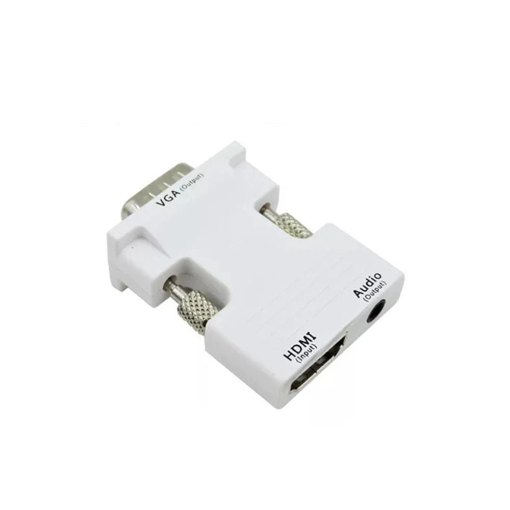  Nero Bianco Femmina a VGA Maschio con Cavo di Uscita Audio Converter HD 1080 P Adattatore HDMI