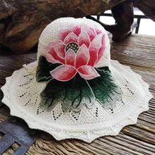 Национальный Ветер вышивка цветок Панама для рыбака шляпа шляпы от солнца для женщин 67